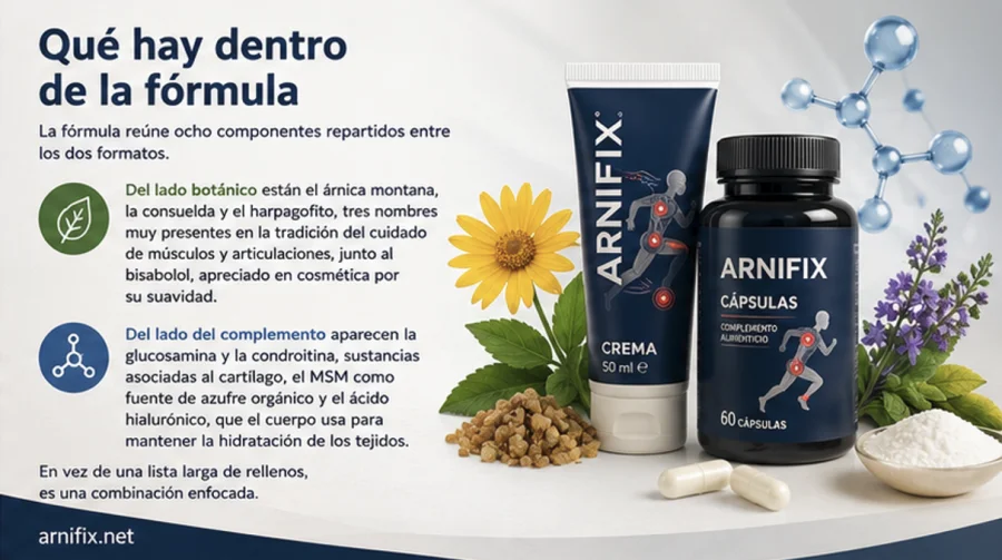 Arnifix — composición de la crema y las cápsulas