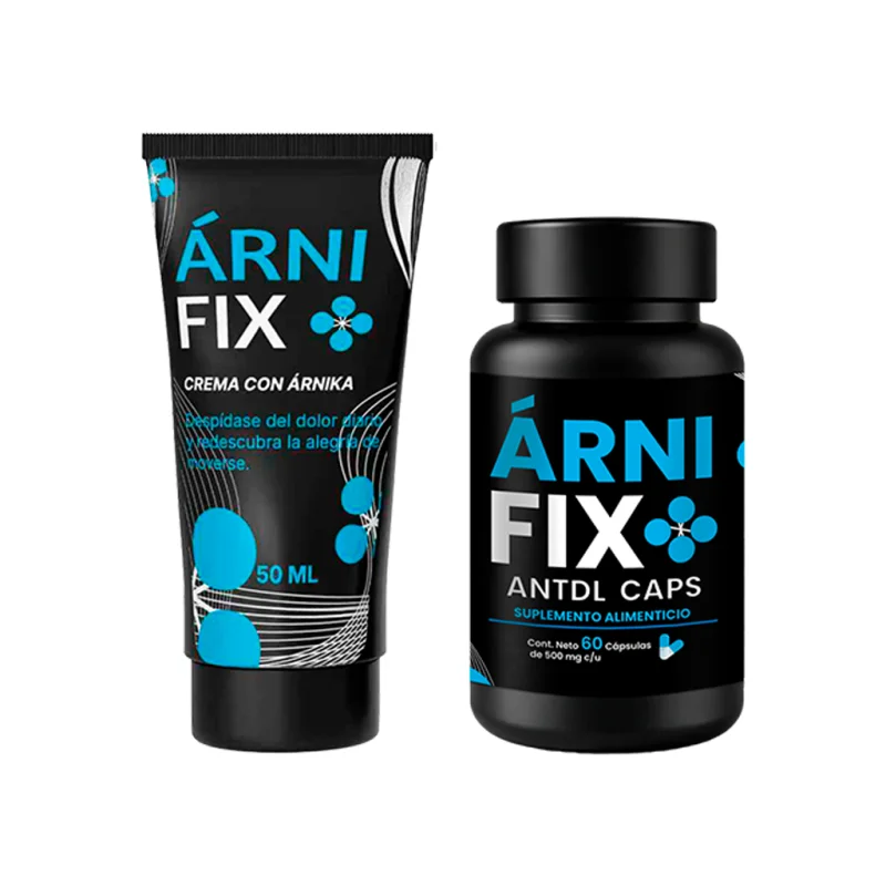 Arnifix — crema con árnica y suplemento alimenticio en cápsulas